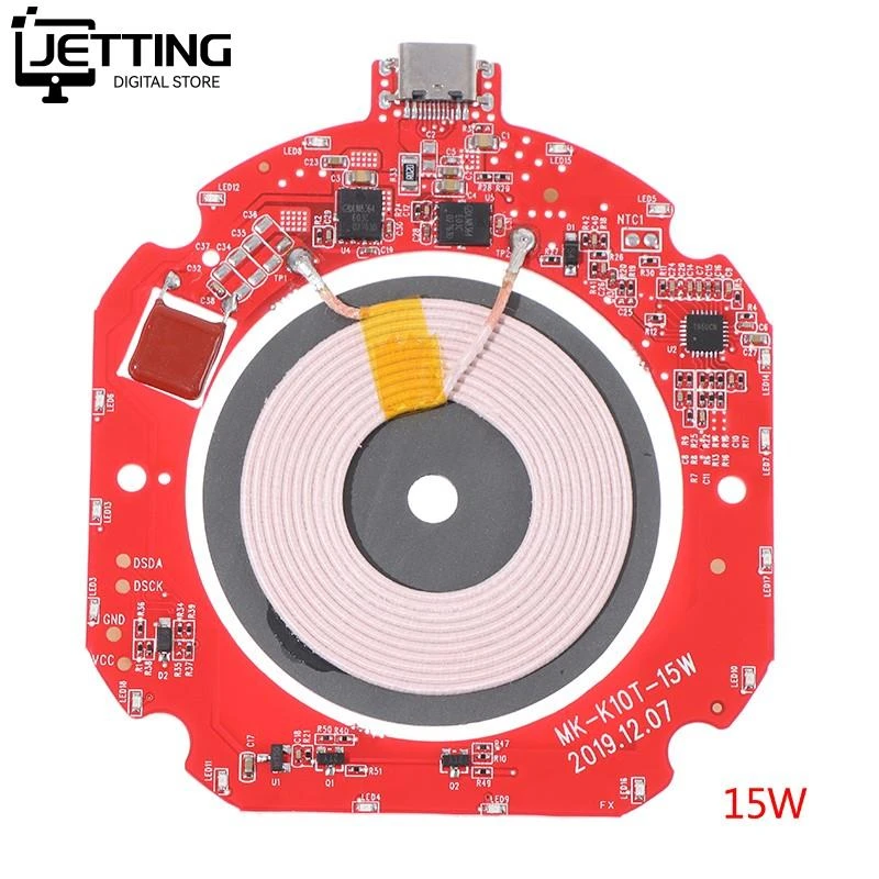 Qi Fast Wireless Charger PCBA Circuit Board Transmitter Module+Coil Charging 15W