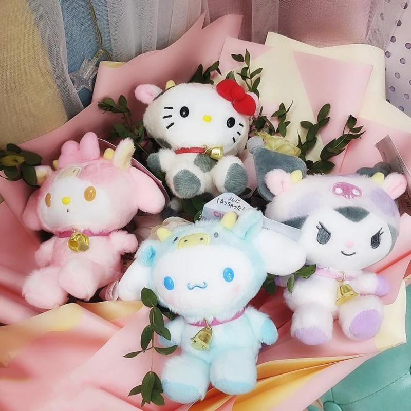 Kawali Kuromi My Melody Cinnamorol HELLO KT Soft Stuffed Plush Dolls Cute Anime HOME CARS Decorate Keychina Kids Toys Girls Gift