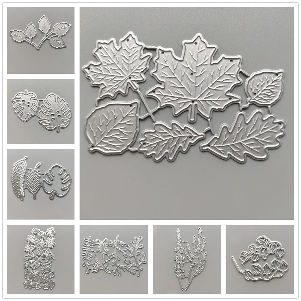 (29 Styles) 2021 Leaves Plant Metal Cutting Dies DIY Scrapbooking Paper Photo Album Crafts Leaf Mould Punch Embossing Stencils