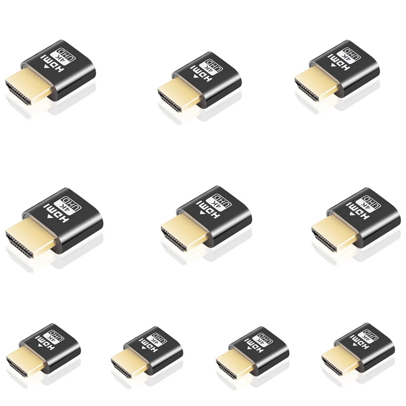 KEBIDU 10Pcs DDC EDID Dummy Plug VGA Adapter Virtual Display Adapter HDMI-compatible Headless Ghost Display Emulator Video Card