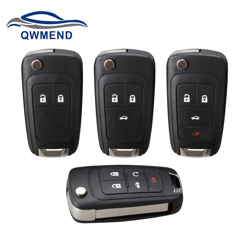 BHKEY 2/3/4/5 Buttons Flip Key For Car HU100 Blade Remote Car Key Shell For Chevrolet Cruze Epica Lova Camaro Impala