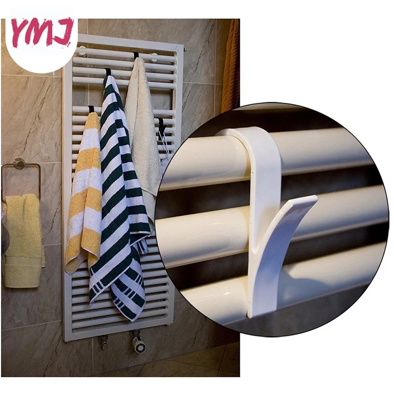 1/2/4/6Pcs Towel Hooks Hanger for Heated Towel Radiator Rail Bathroom Hook Holder Clothes Hanger Percha Plegable Scarf Hanger