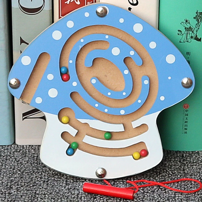 Wooden Toys Maze Game Puzzles For Kids Magnetic Educational Toys For Children Fun Snail Bead Box Baby Wooden Puzzle Jigsaw Board
