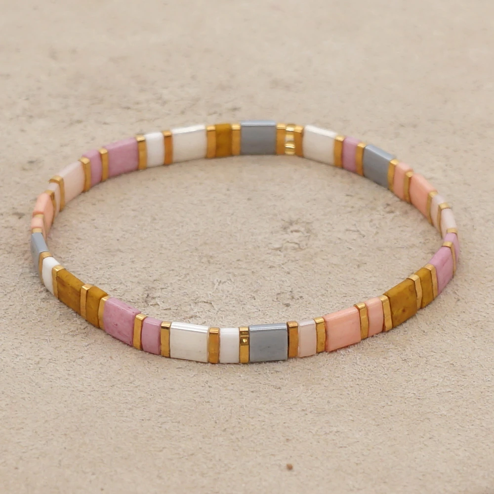 Go2Boho Miyuki Bracelet For Women Tila Beads Bracelets Boho Jewelry Gift for Her Handmade Beaded Pulseras Summer Beach Jewellery