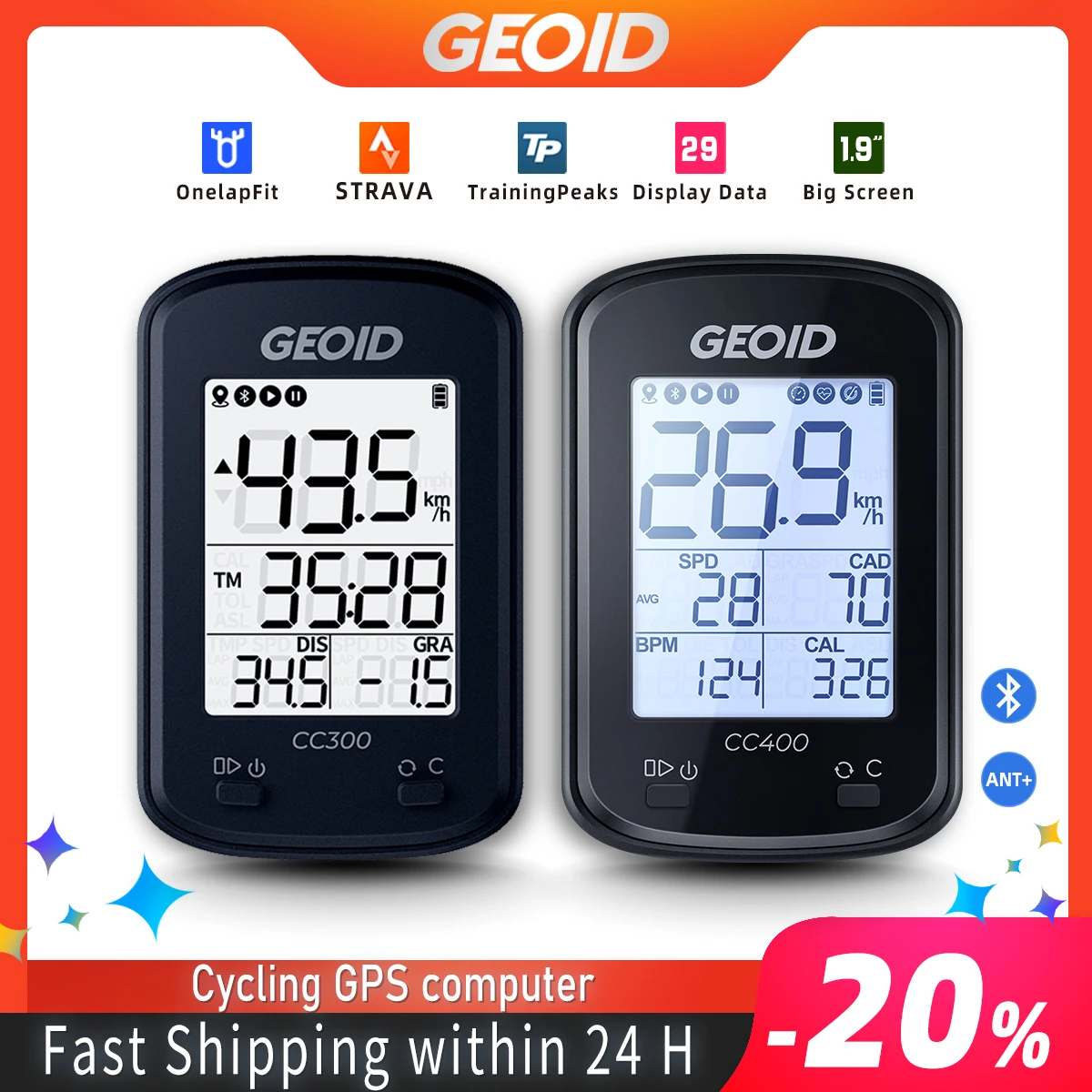 XOSS G GPS Bike Cycyling Computer Waterproof IPX7 Bluetooth 4.0 Backlight Speedometer