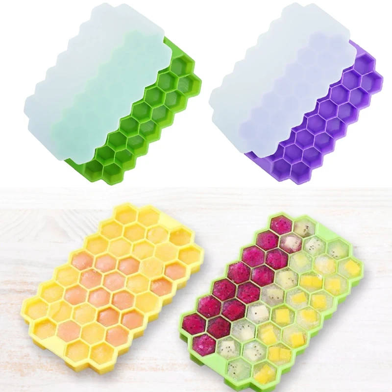 Honeycomb Ice Cube Tray Ice Cube Maker Silicones Ice Mould  Magnum Food Grade Silicone Mold for Drink Whiskey Cocktail