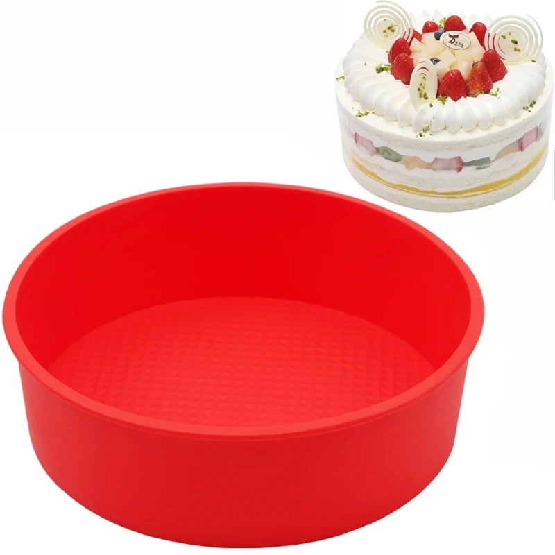 10inch/25cm Non Stick Round Silicone Molds For Baking Toast Bread Pan DIY Dessert Mousse Cake Mould Kitchen Bakeware Pastry Tool