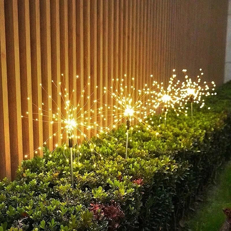 90/120/150LED Solar LED Light Outdoor Garden Lighting Dandelion Fireworks Decoration Lamp 1/2pcs For Garden Terrace Landscape