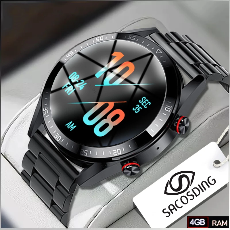 454*454 AMOLED screen smart watch Always display the time bluetooth call local music smartwatch for men Android TWS earphones