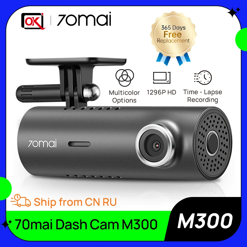 New Arrival 70mai Dash Cam M300 1S upgrage version Car DVR WIFI Wireless Connect  1296P Night Vision for 24hours Parking Mode