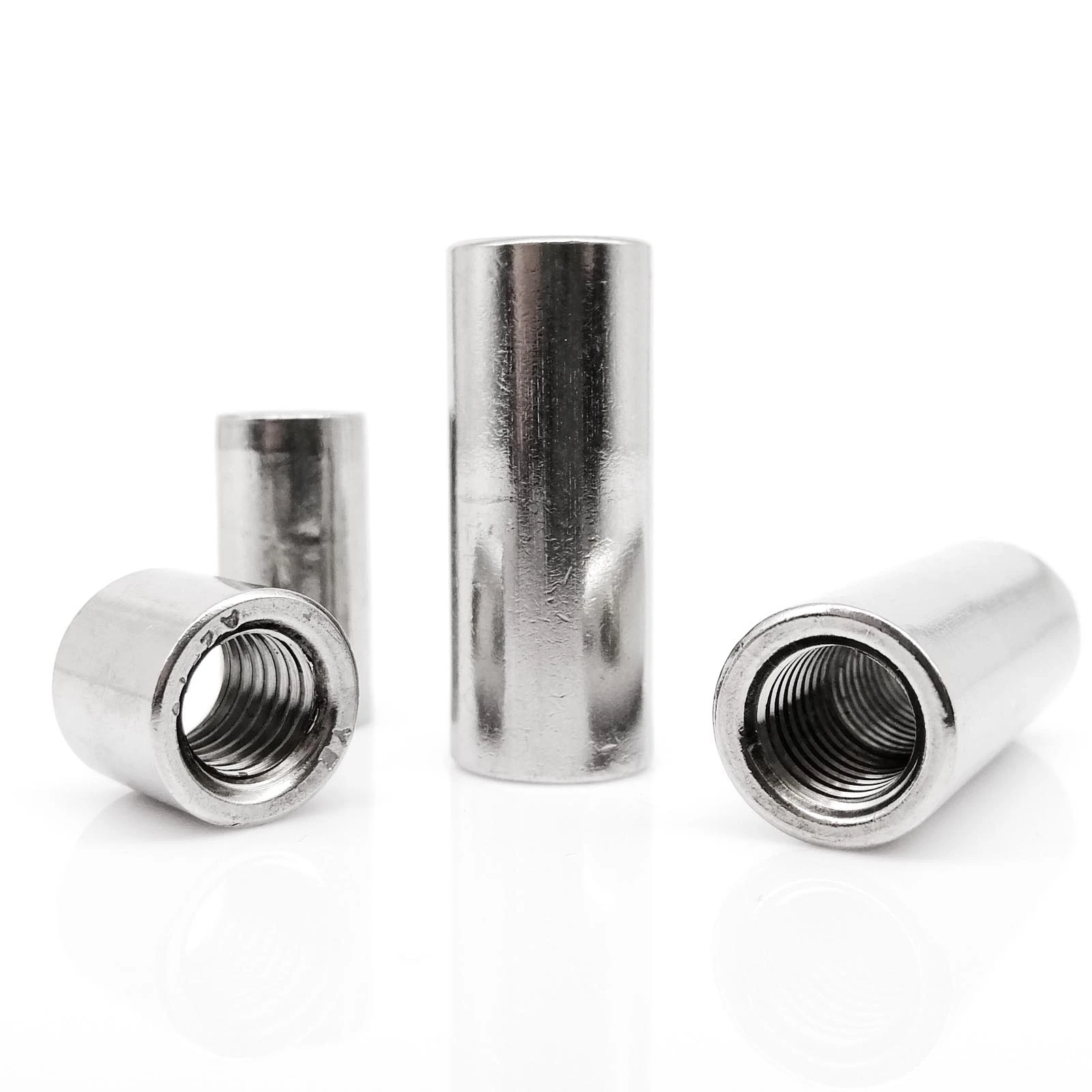 2/5/10pcs M3 M4 M5 M6 M8 M10 A2 304 Stainless Steel Extend Long Lengthen Round Coupling Connector Joint Sleeve Nut Metric Thread