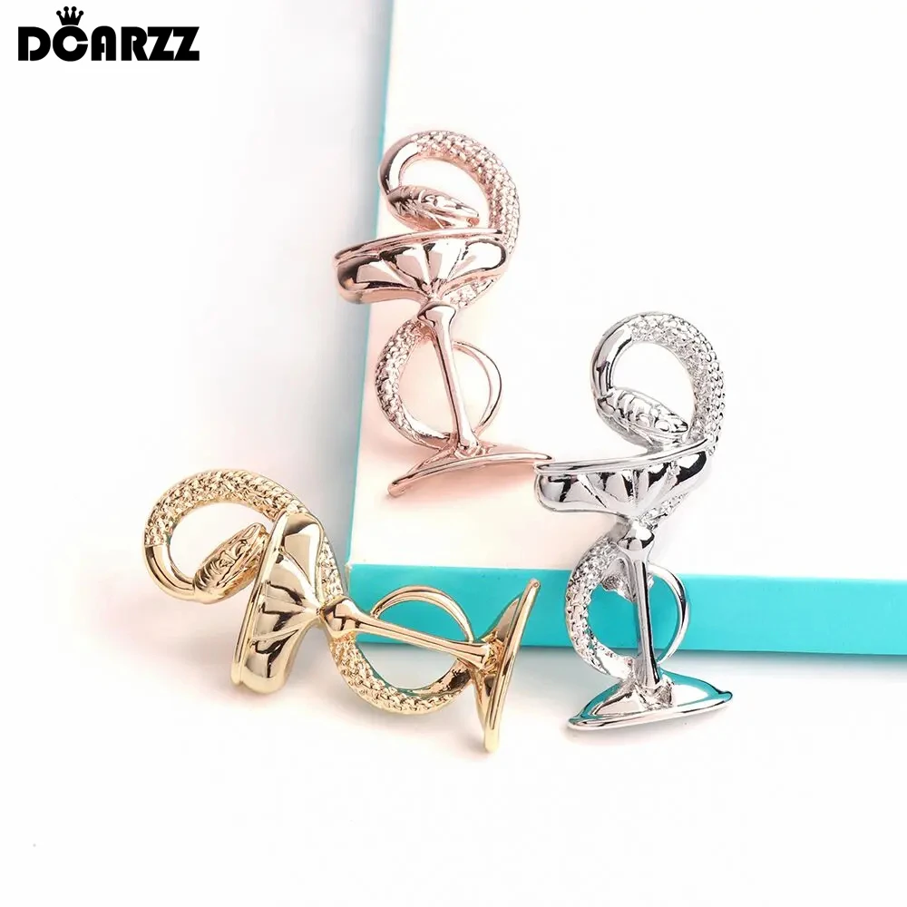 DCARZZ Bowl of Hygieia Cute Pin Badge Medical Gift Doctor Nurse Gold Rose Gold Pins Metal Classic Jewelry Brooches Women