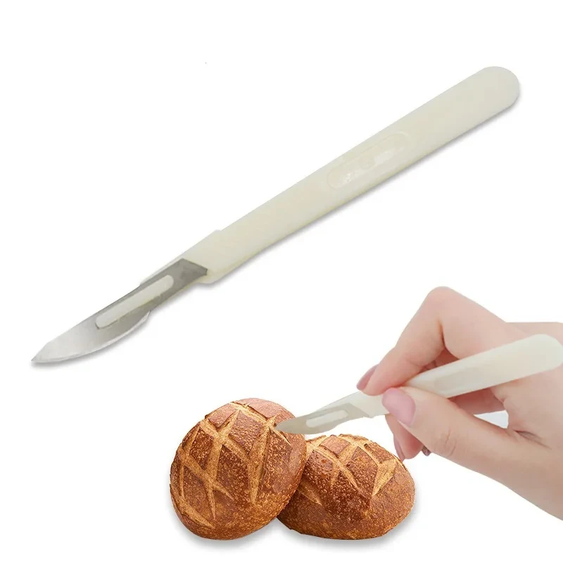 Baguette Bread Slicing Knife Practical European Bread Curve Knife Cutting Tools Pastry Cutter with Carbon Steel Blade PP Shank