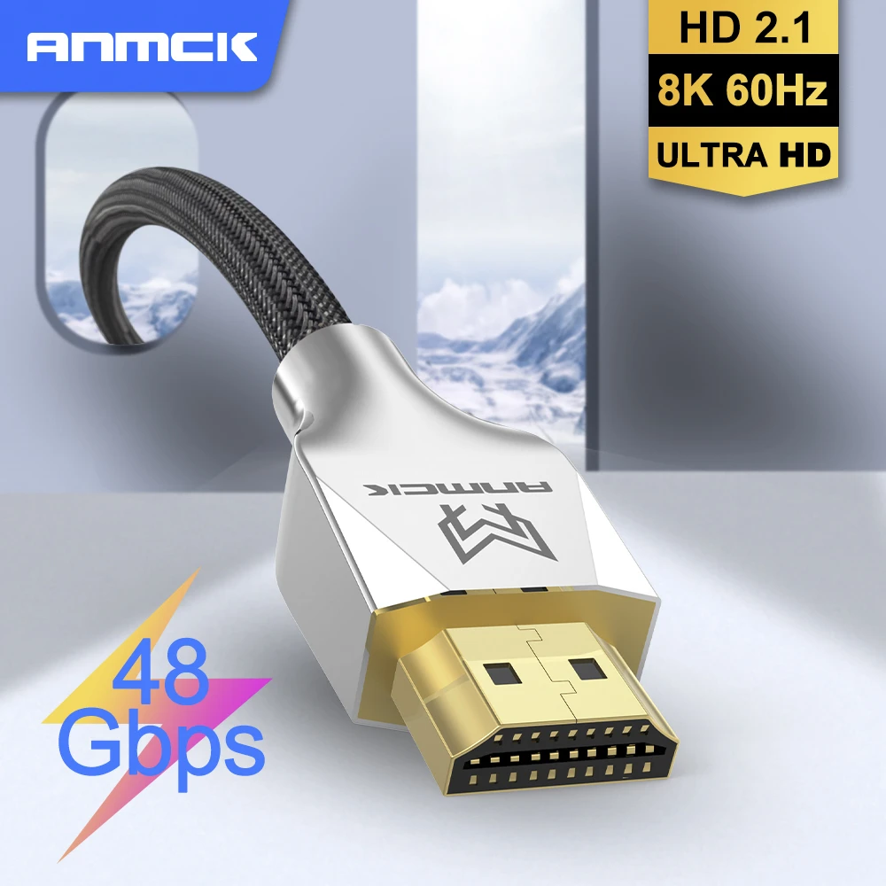 Cable HDMI 2.1 8K Wire Anmck 8K@60hz 4K@120hz HDMI to HDMI  Support ARC 3D HDR Ultra HD for Splitter Switch PS4 TV Box Projector