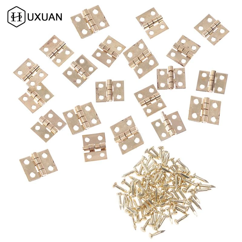 20pcs/lot Mini Cabinet Hinges Furniture Fittings Decorative Small Door Hinges for Jewelry Box Furniture Hardware 8mm*10mm