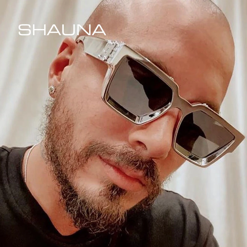 SHAUNA Retro Square Sunglasses Women Brand Designer Summer Styles Candy Colors Fashion Silver Mirror Shades Men UV400