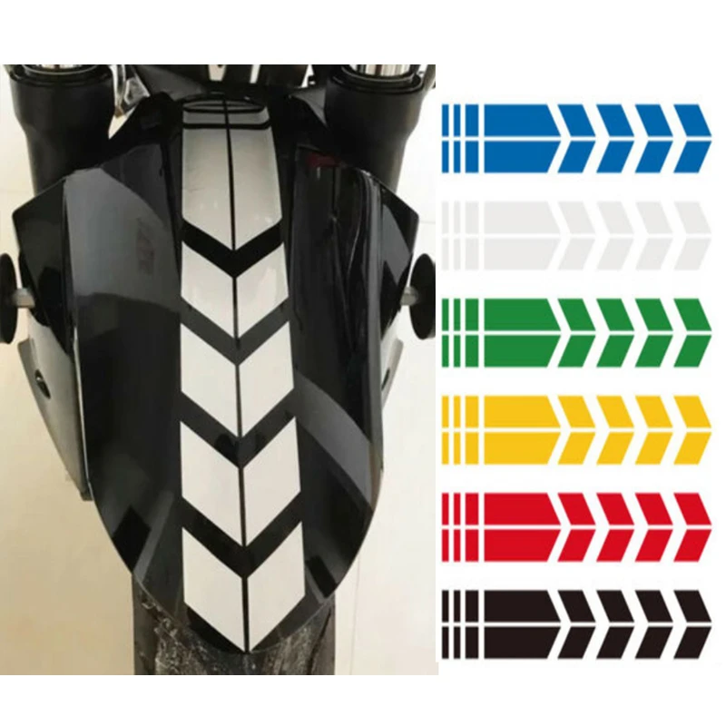 Motorcycle Stripe Arrow Reflective Stickers Safety Warning Fender Paste Waterproof Oilproof Tape Decal