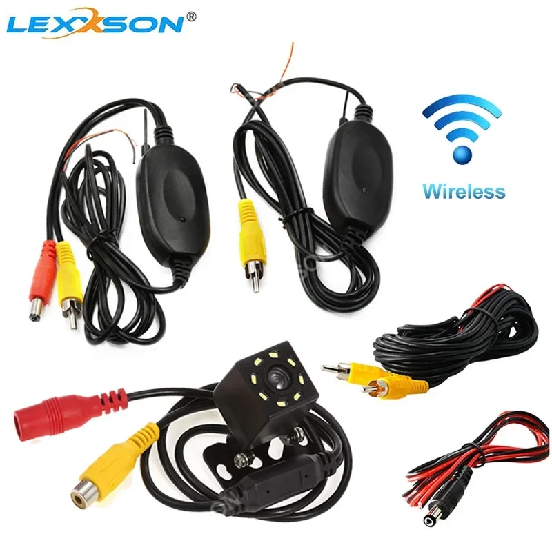 LEXXSON Parking Wireless Universal Car Rear View Camera with 8 LED Back Reverse Camera RCA Night Vision receiver & transmitter