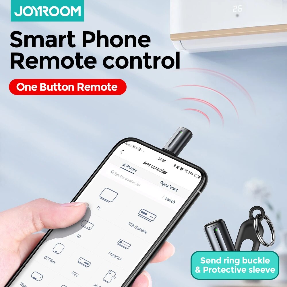 Joyroom Phone Infrared Transmitter For TV Box Air Conditioner Remote Control App Mini Adapter For Smartphone iPhone Micro Type-C