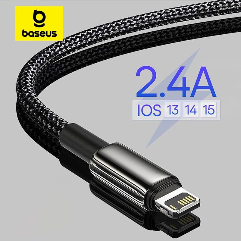 Baseus 2.4A USB Cable For iPhone 12 11 Pro Max XR Xs X Cable Fast Charging Cable for iPhone 11 Charger USB to Lighting Data Line