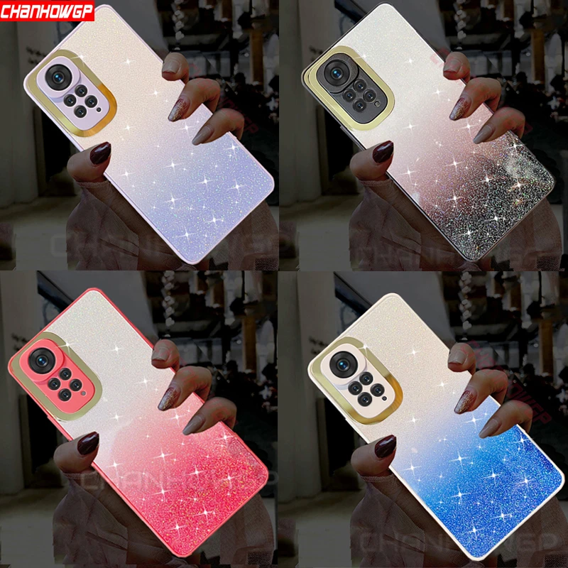 Glitter Rainbow Line Case For Xiaomi Redmi Note 10 Pro 10S 9T 9S 9 8 Pro 9A 9AT 9C Poco M3 X3 NFC Pro Mirror Soft Silicone Cover