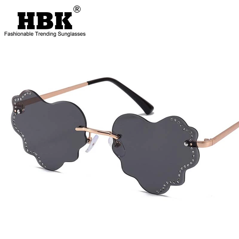 New Fashion Heart Sunglasses Metal Women Luxury Unique Brand Designer Red LOVE Mirror Lenses Sun Glasses Shades Christmas UV400