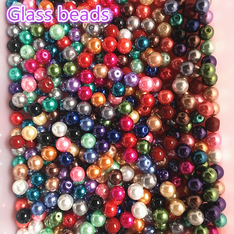 Wholesale 4/6/8/10mm Glass Beads Imitation Pearls Beads Round Pearl Beads For Jewelry Making DIY Bracelet Necklace