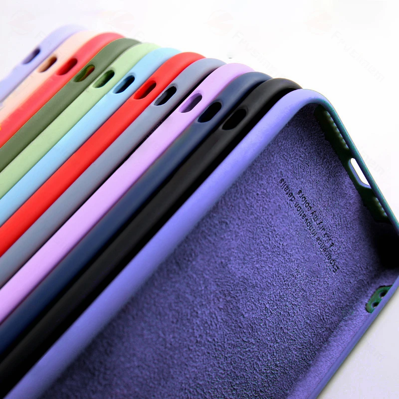Cover Liquid Silicone Case For XiaoMi Mi 9 9T 8 11 11i Redmi Note 9 9s 10s 10 Pro 9A 9T 9C Mi A3 10T lite Soft Solid Candy Case