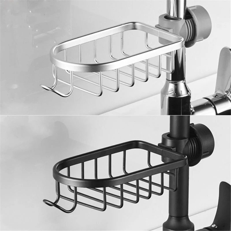 Adjustable Faucet Drainage Bathroom Shelf Black White Shower Storage Holder Basket  Kitchen Sundries Storage Rack