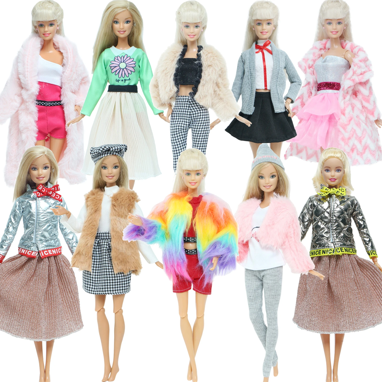 Fashion Doll Accessories Daily Casual Outfits Blouses Skirt Coat Pants Jeans Clothes for Barbie Doll Clothes Kids Toy