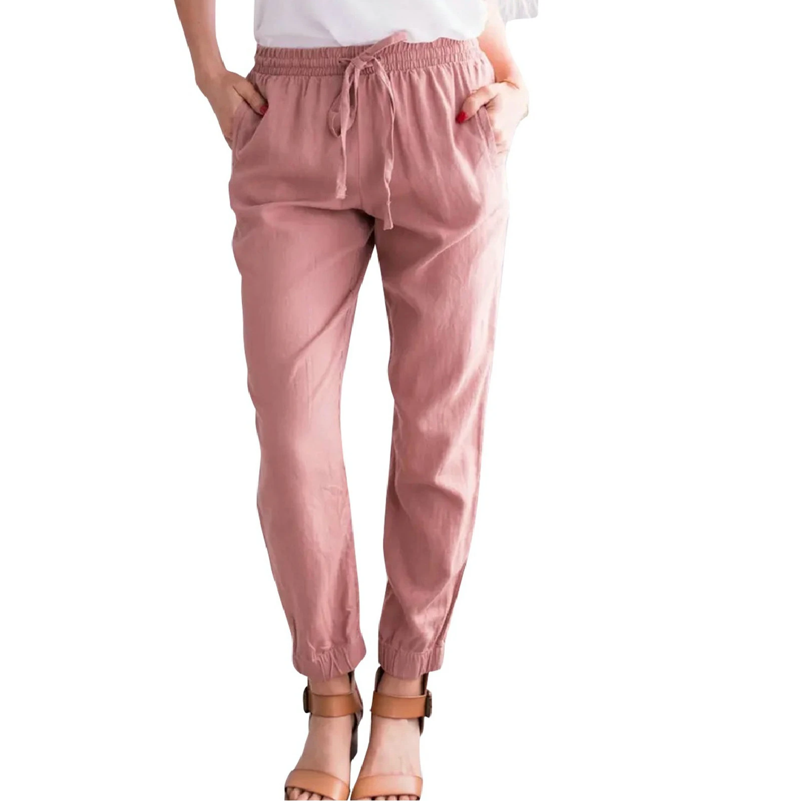 newest cotton linen pants women elegant trousers lady formal pants plus size S-5xl famous brand design cotton trousers popular