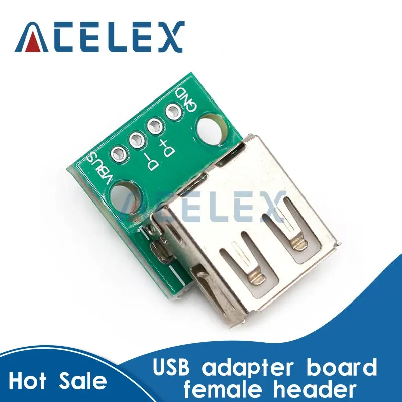 5pcs Type A Female USB To DIP 2.54mm PCB Connector Female USB PCB Board Connector USB PCB Socket USB Connector
