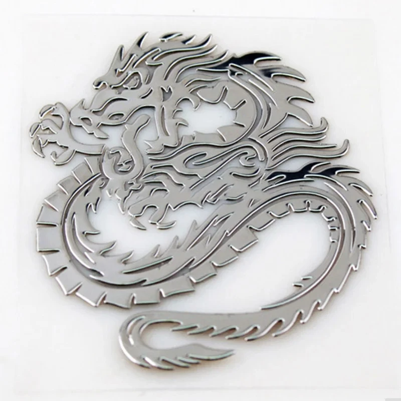 3D Dragon Sticker Car Trunk Nickel Alloy Badge Emblem Accessories Adhesive Car Styling Badge Stickers