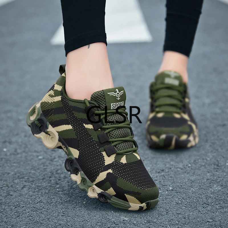 2020 new Camouflage Fashion Sneakers Women Breathable Casual Shoes Men Army Green Trainers Plus Size 34-44 Lover Shoes