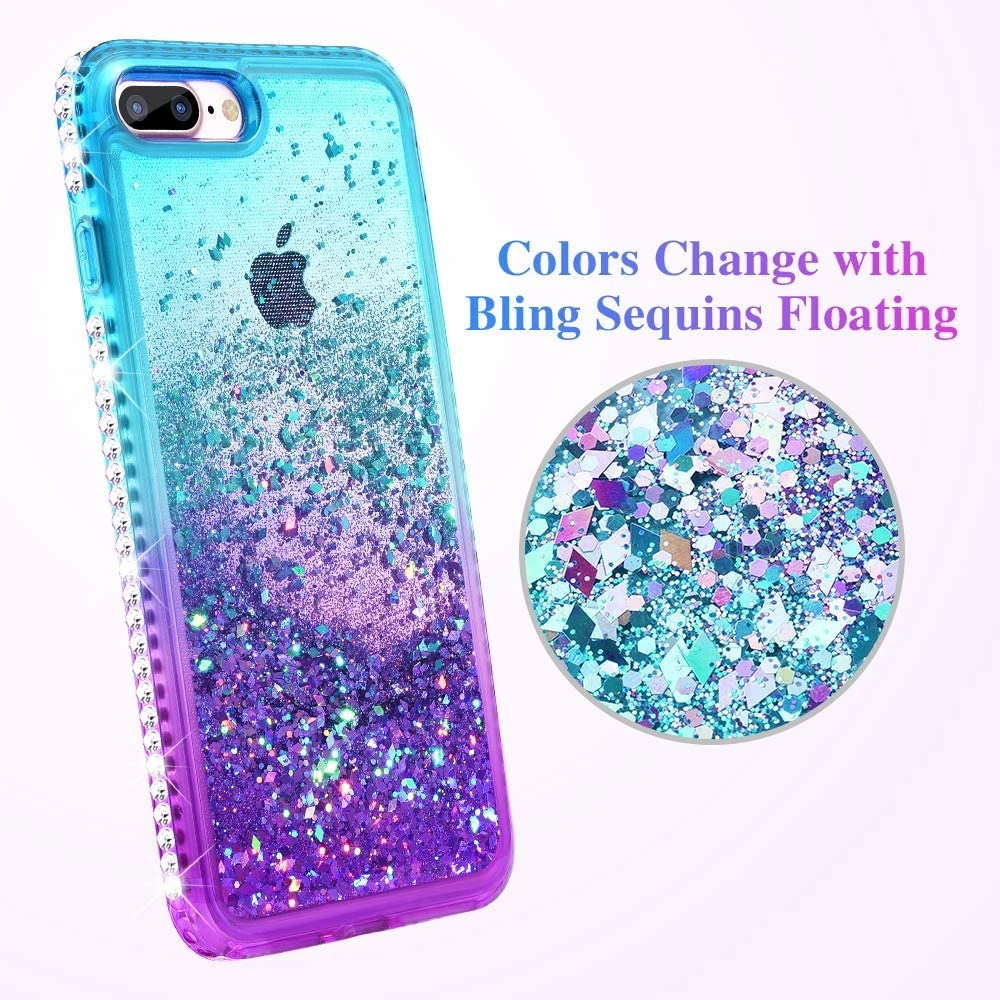 Glitter Gradient Love Heart Stars Transparent Liquid Case for IPhone 11 Pro Max 6 7 8 Plus XS XR 12 13 Quicksand Soft Tpu Cover