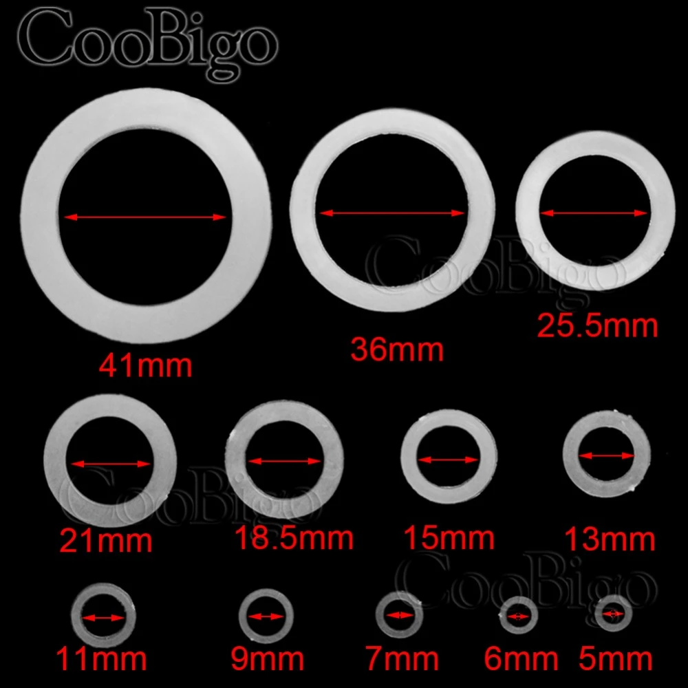 100pcs Washer Shim Spacer Washer Gasket Rings Eyelets O-Ring Flat 12 Size Pick M5~M41 Plastic Clear Nylon