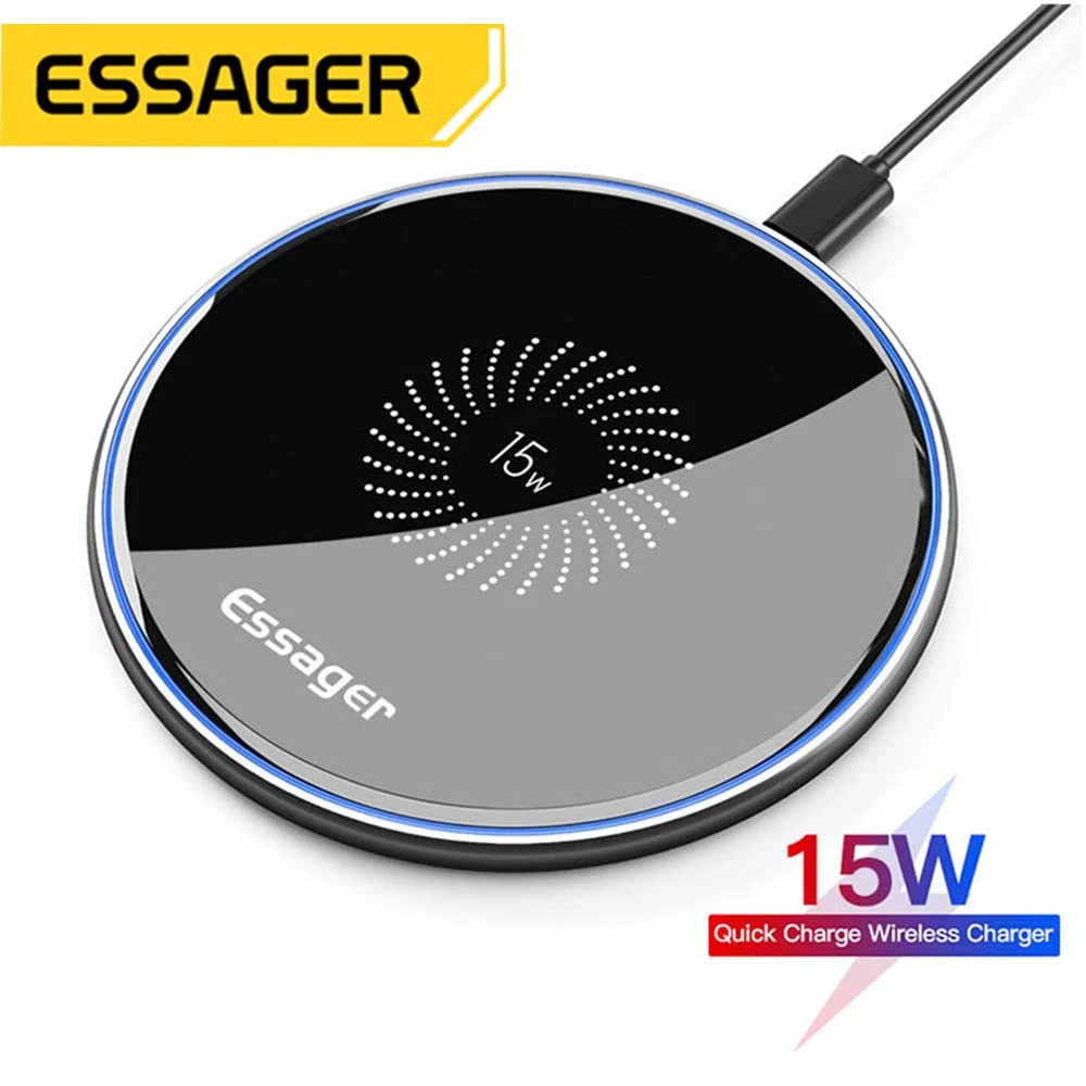 Essager 15W Qi Wireless Charger Fast Wireless Charging Pad Quick Induction Wirless Charger For iPhone 11 Pro max Xiaomi mi 9 Pro