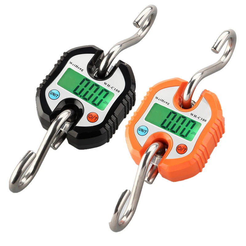 Crane Scale Weight 300kg 150kg/50g 200kg/100g 500kg/100g Heavy Duty Hanging Hook Scales Portable Digital Stainless Steel 40%Off