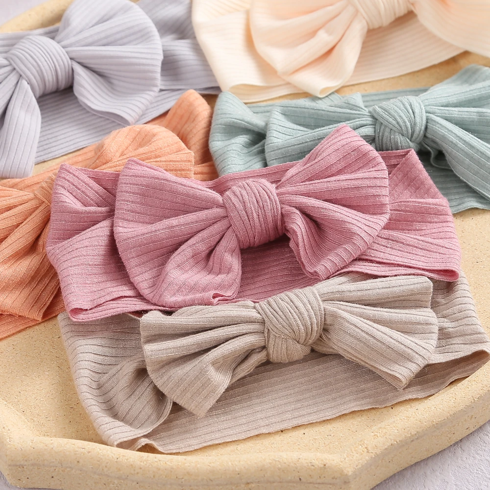 1pcs Solid Color Bowknot Baby Headband Elastic Turban Hairband Baby Girl Headbands Hair bands for Baby Girls Hair accessories