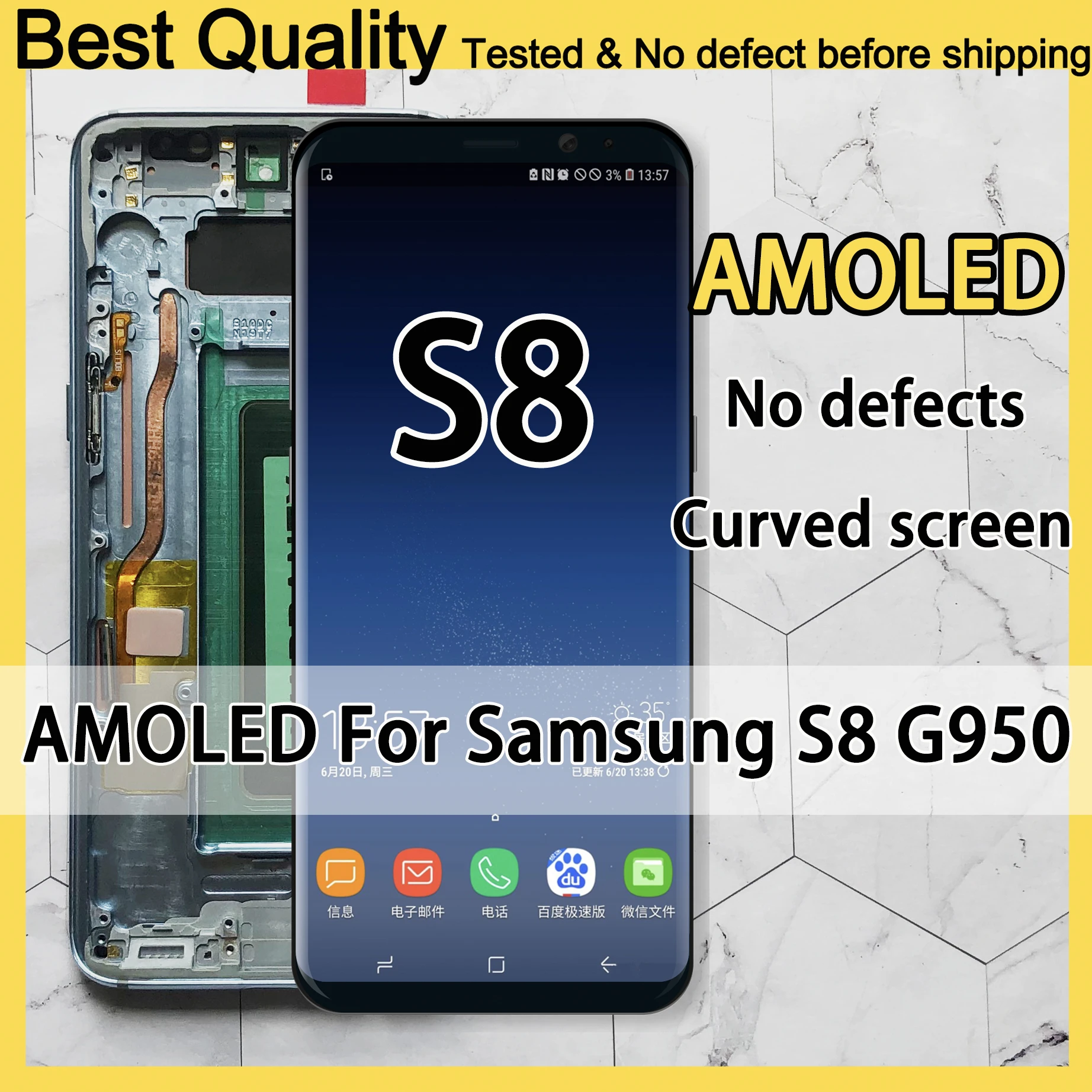 AAA ORIGINAL SUPER AMOLED S8 LCD with frame for SAMSUNG Galaxy S8 G950 G950F Display S8 Plus G955 G955F Touch Screen Digitizer