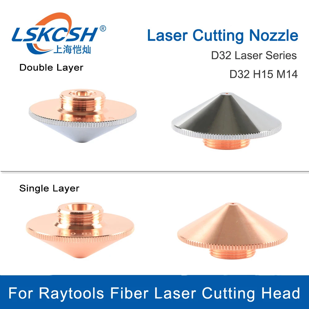 LSKCSH Laser Nozzle Single Layer /Double Layers  Dia.32mm Caliber 0.8 - 5.0mm for  Raytools Fiber  Laser conusmables wholesale