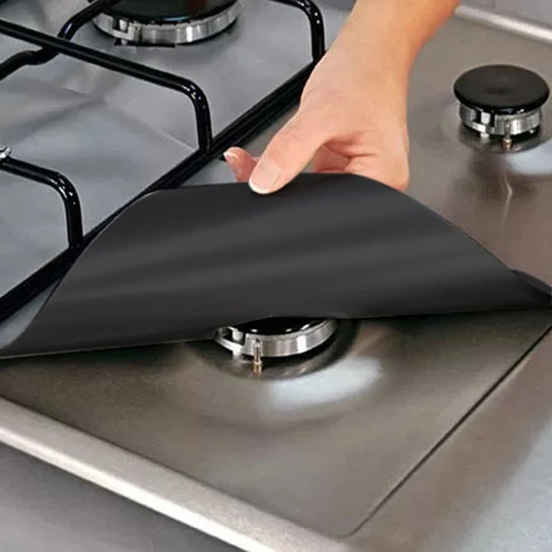 1/2/4/6Pcs Gas Stove Cooker Protectors Cover/liner Clean Mat Pad Kitchen Gas Stove Stovetop Protector Kitchen Accessories