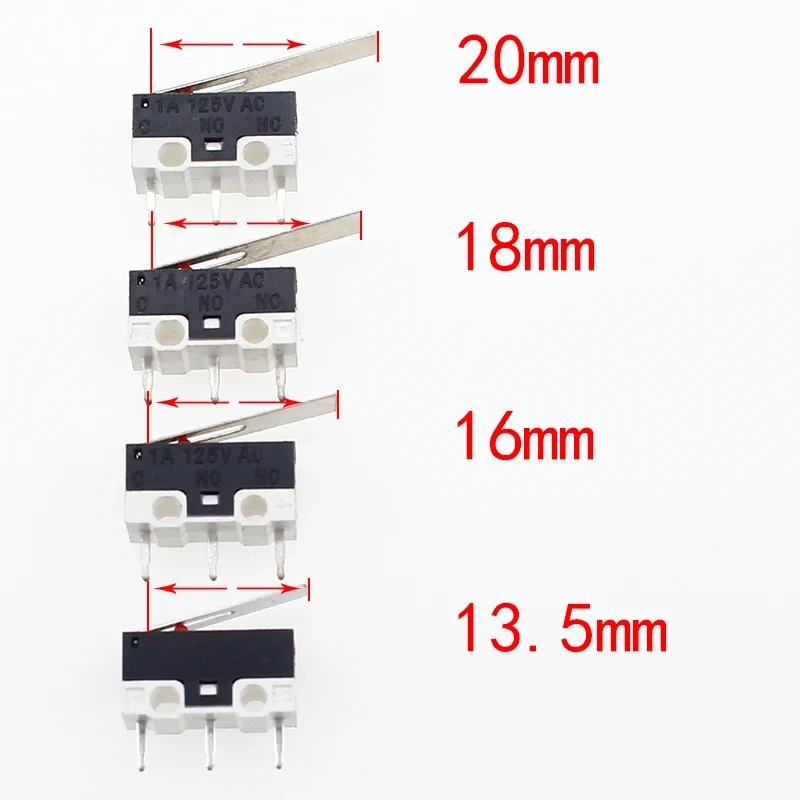 20PCS/Lot Micro Switch Push Button Switch 3 Pin 1A 125V AC Mini Light Touch Switch for Mouse