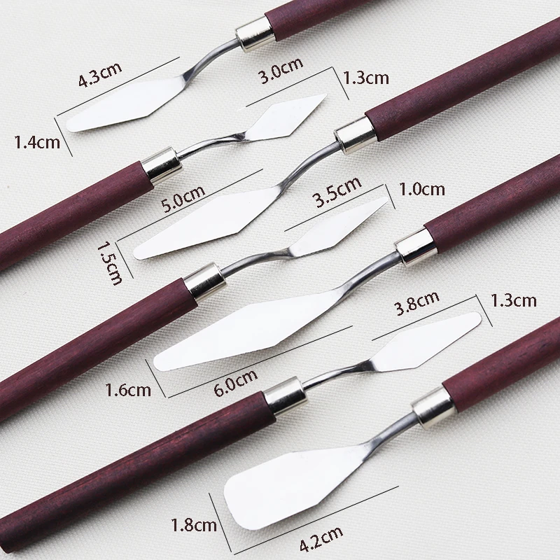 7Pcs/Set Stainless Steel Oil Painting Knives Artist Crafts Spatula Palette Knife Oil Painting Mixing Knife Scraper Art Tools