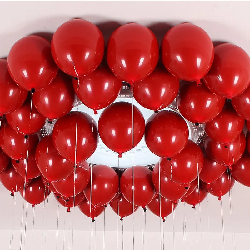 1Set Agate Ruby red balloons metallic red heart Ponegranate red balloon for wedding Anniversary birthday party decor air balls