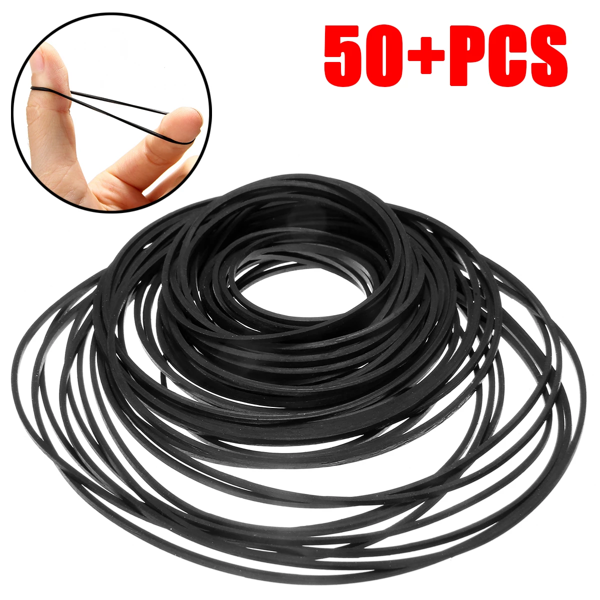 60pcs Assorted 40-130mm Mix Cassette Tape Recorder Repair Belt Machine Square Belt for Recorders Walkman DVD Drive