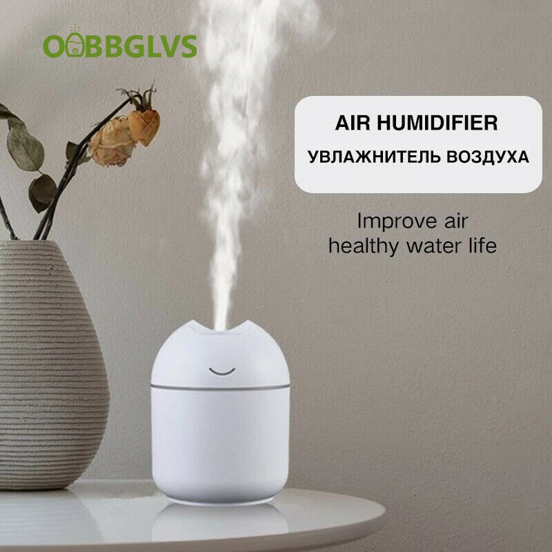 Mini Humidifier Ultrasonic Air Humidifier Essential Oil Diffuser Home Bedroom Office Aromatherapy Spray USB Night Light Filter