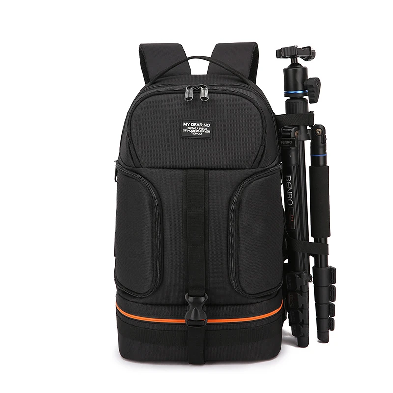 DSLR Waterproof Shockproof Shoulders Camera Backpack Tripod Case w/ Reflector Stripe fit 15.6 in Laptop Bag for Canon Nikon Sony