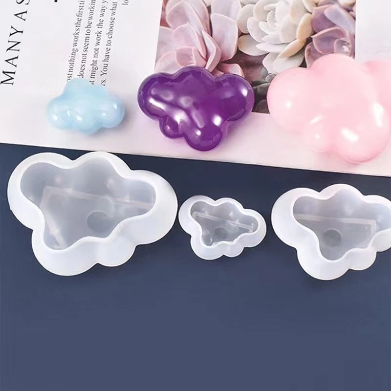 Cloud Shape Chocolate Silicone 3D Mold Mousse Fondant Ice Cube Pudding Candy Soap Candle Molds Baking Cake Decoration Tool