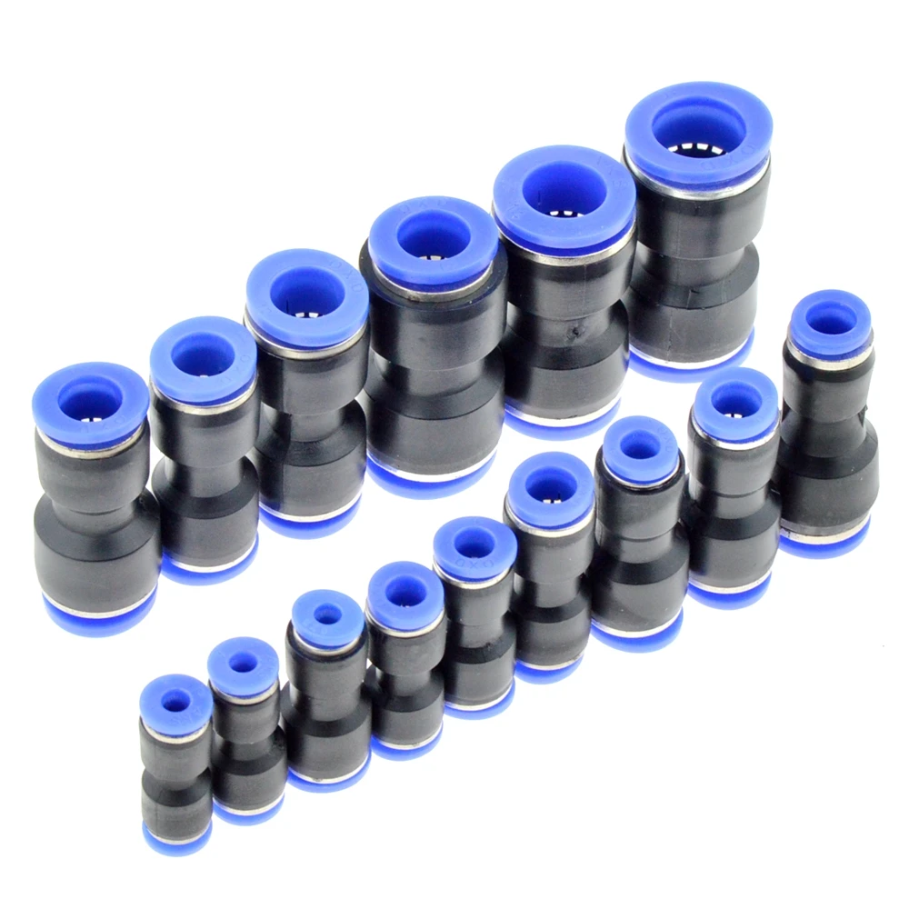 Air Pneumatic 10mm 8mm 6mm 12mm 4mm 16mm OD Hose Tube One Touch Push Into Straight Gas Fittings Plastic Quick Connectors